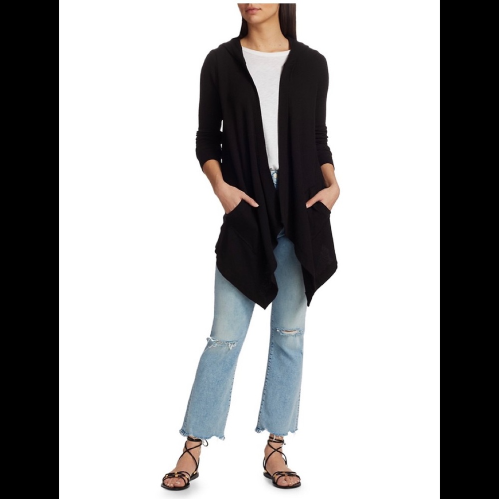 Anthro Splendid Hooded Draped Thermal Cardigan